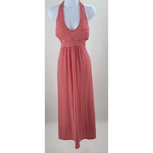 Baby Phat Y2K women's maxi dress halter top red&white striped NWT Size 1X Beachy